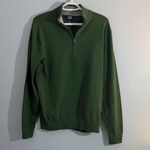 Cutter & Buck Men’s Forest Green Quarter-Zip Pullover sweater SZ M
